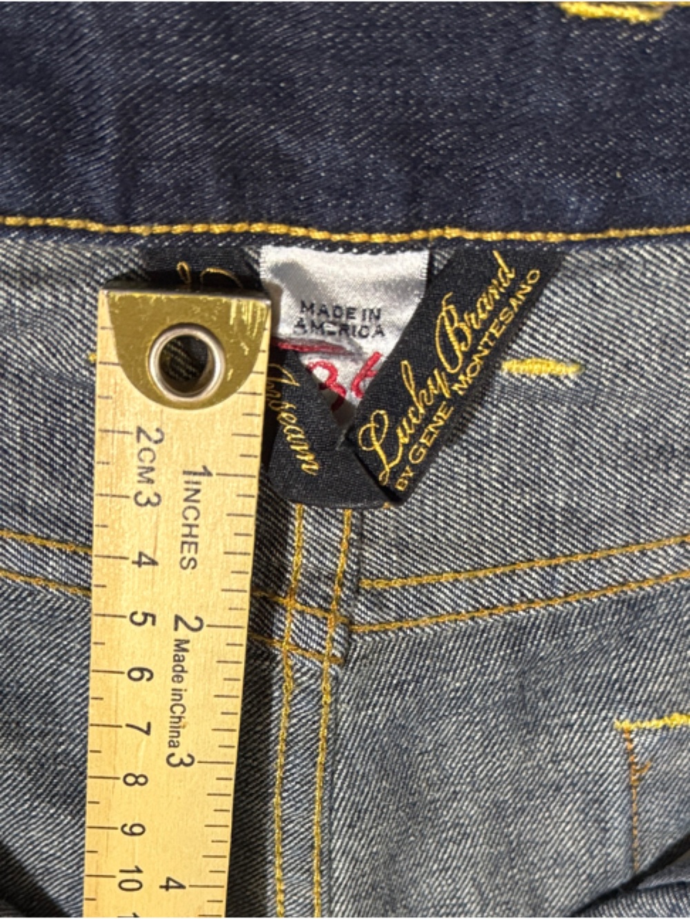 Lucky Brand Gene Montesano Vintage Regular Blue Jeans Size 36 - Picture 3 of 10